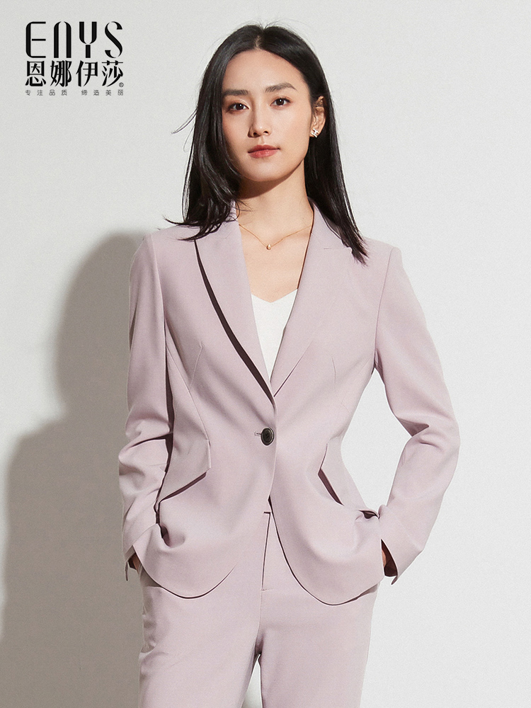 恩娜伊莎纯色西装通勤女神范新款时尚修身外套高级感2025春秋新款